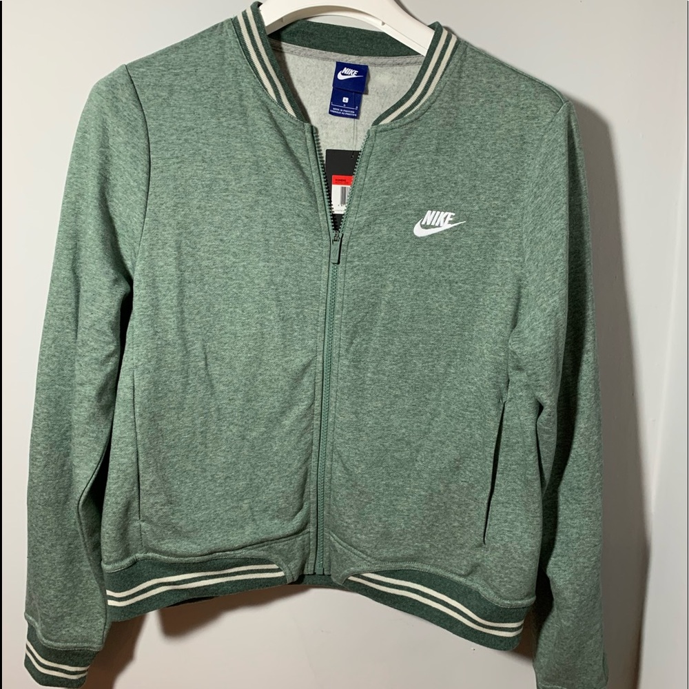 Nike green varsity jacket